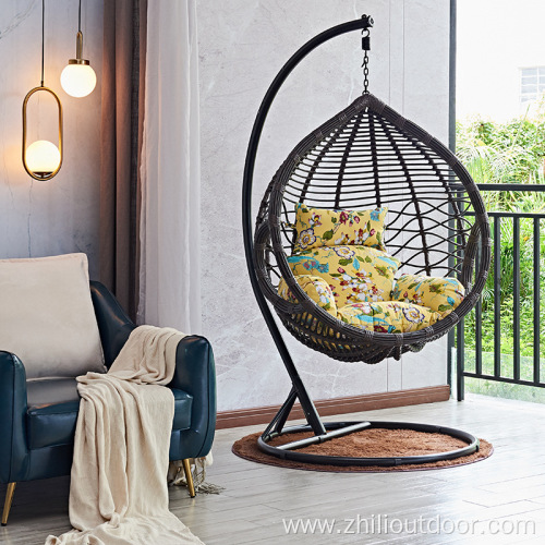 Patio Garden Round PE Rattan Egg Hanging Chair